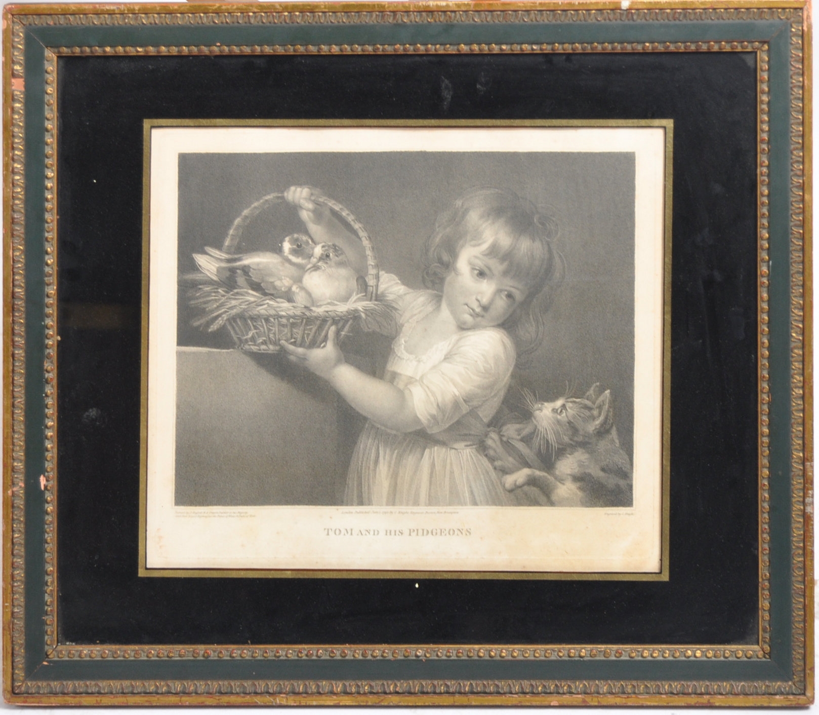 Artwork by Charles Neil Knight, 18TH CENTURY ENGRAVING ENTITLED TOM & HIS PIGEONS, Made of engraving