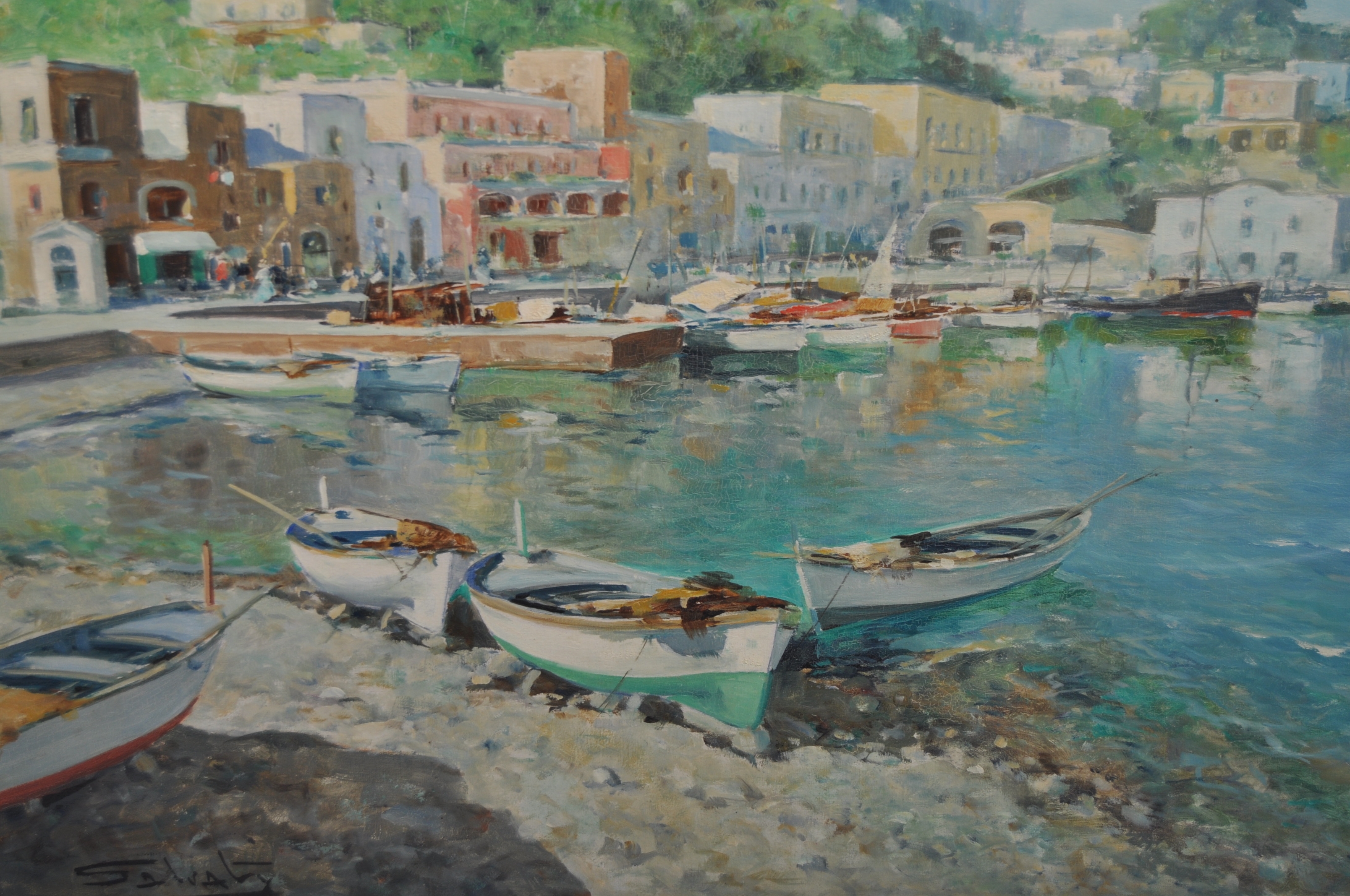 Giuseppe Salvati | SALVATI (1900-1968) - OIL PAINTING DEPICTING CAPRI ...