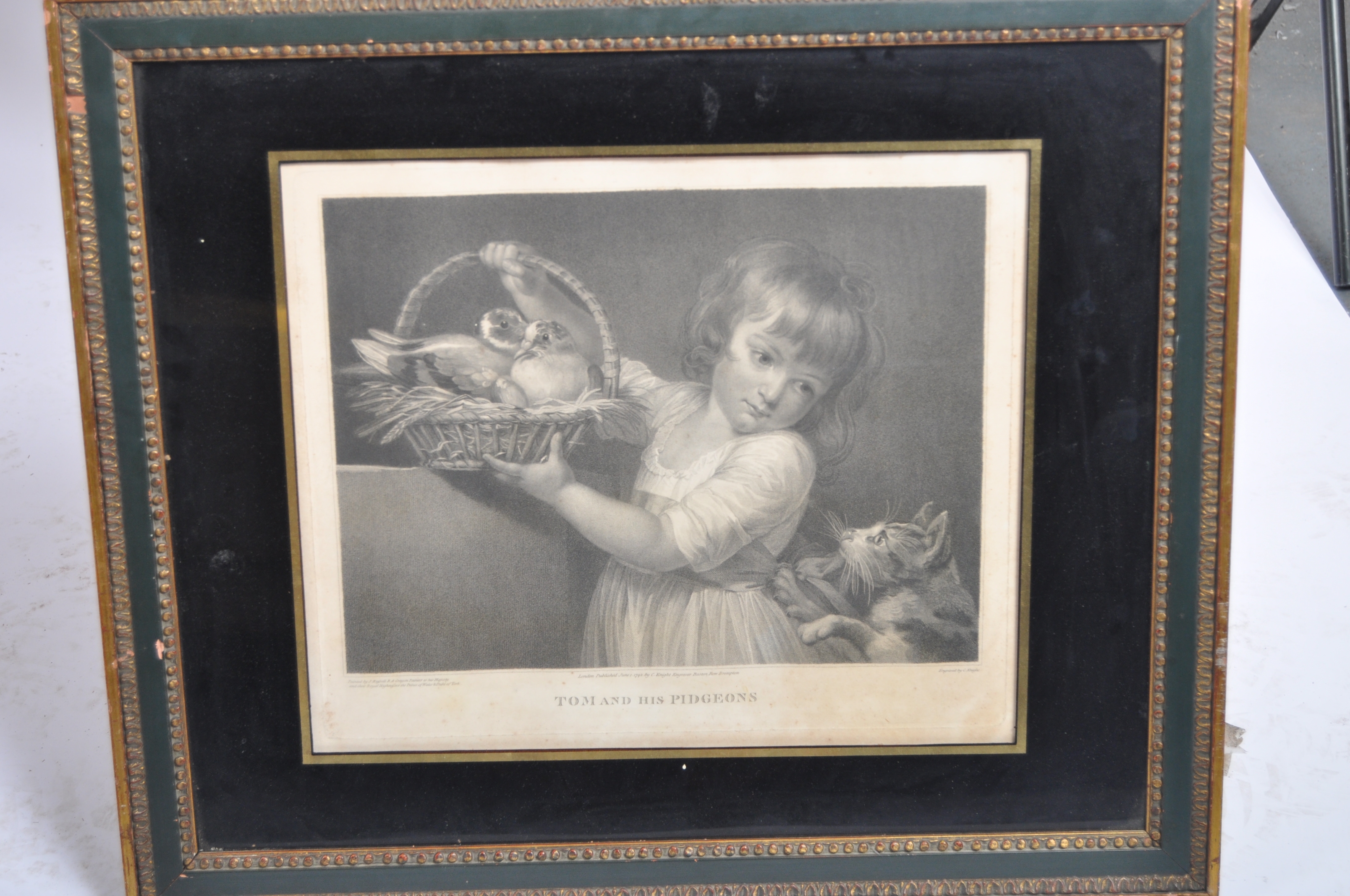 Artwork by Charles Neil Knight, 18TH CENTURY ENGRAVING ENTITLED TOM & HIS PIGEONS, Made of engraving