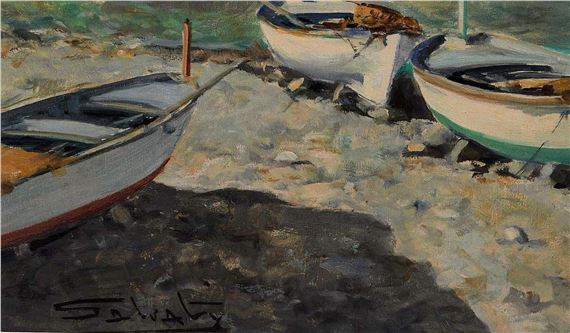 Giuseppe Salvati | SALVATI (1900-1968) - OIL PAINTING DEPICTING CAPRI ...