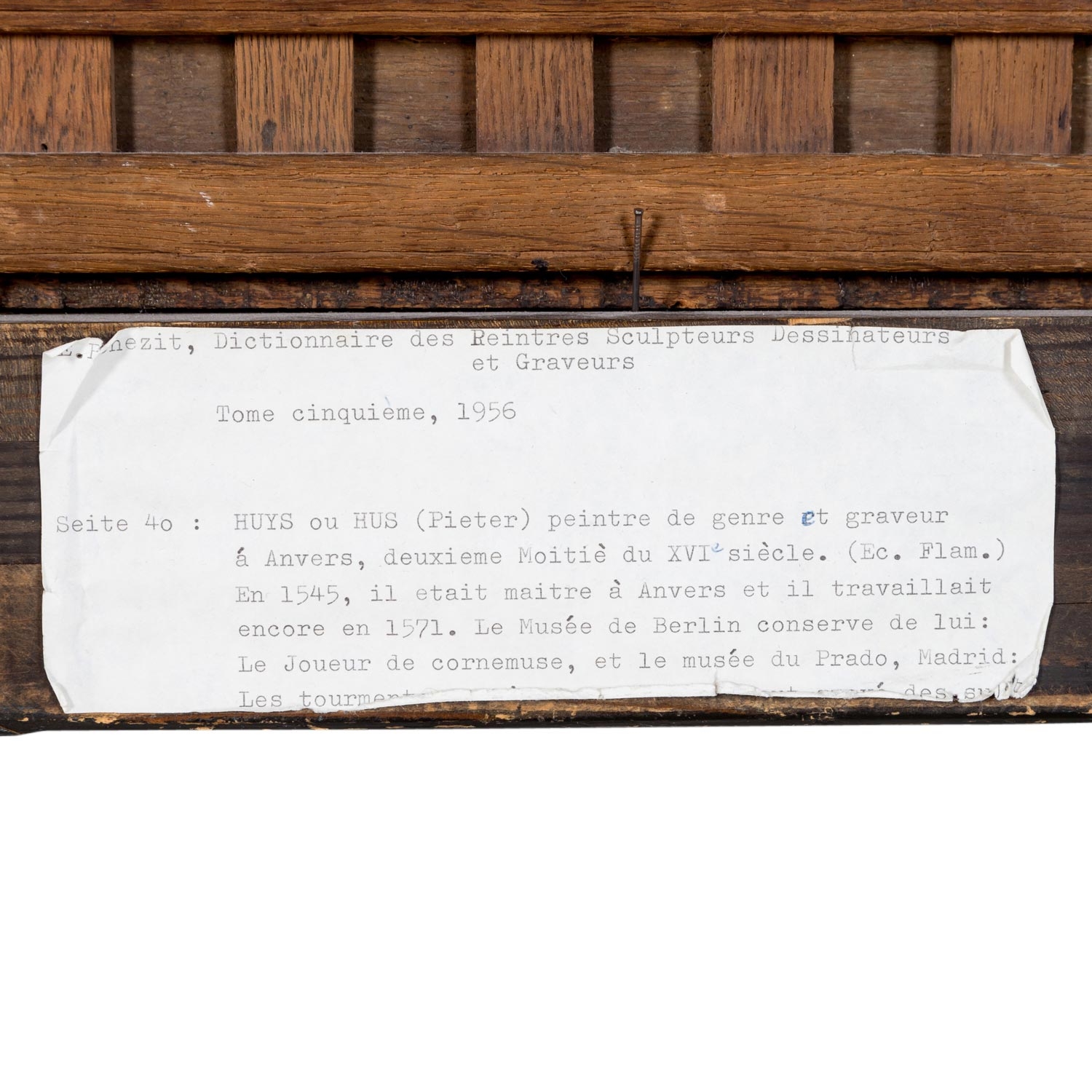 Artwork by Pieter Huys, Two bagpipers, Made of panel