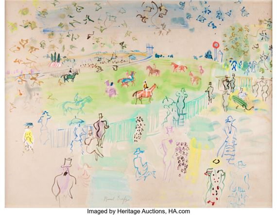 ラウル・デュフィ　LE CHAMP DE COURSES A ASCOT Raoul Dufy | Le champ de courses à Ascot | MutualArt