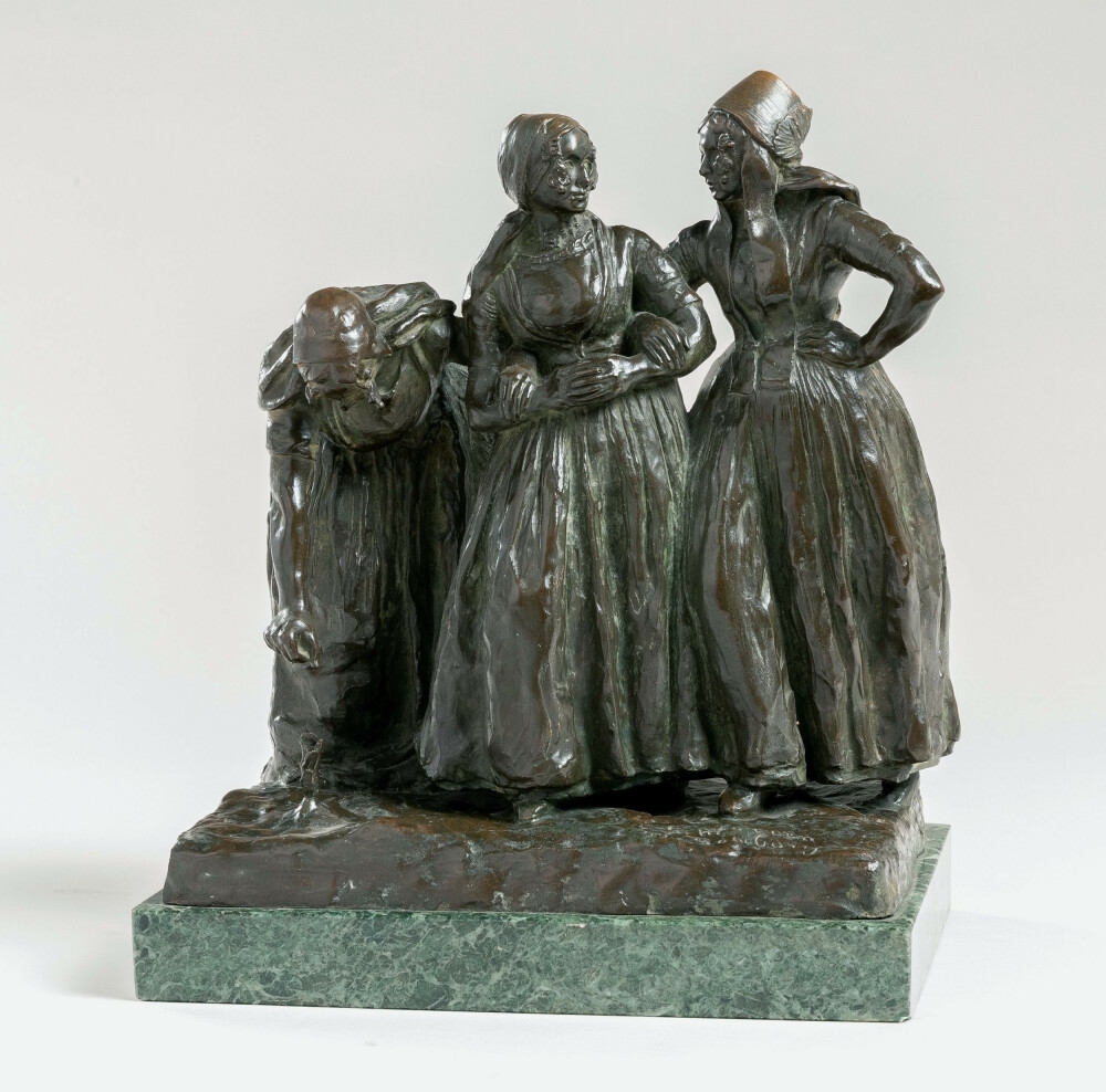 George Morren | Three Zeeland women on a Sunday walk (1899) | MutualArt