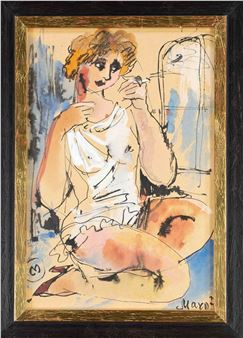 squatting barmaid in lingerie - Igor Mayor