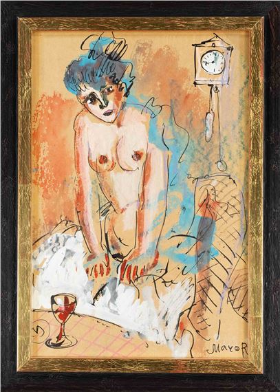 undressed barmaid at a table - Igor Mayor