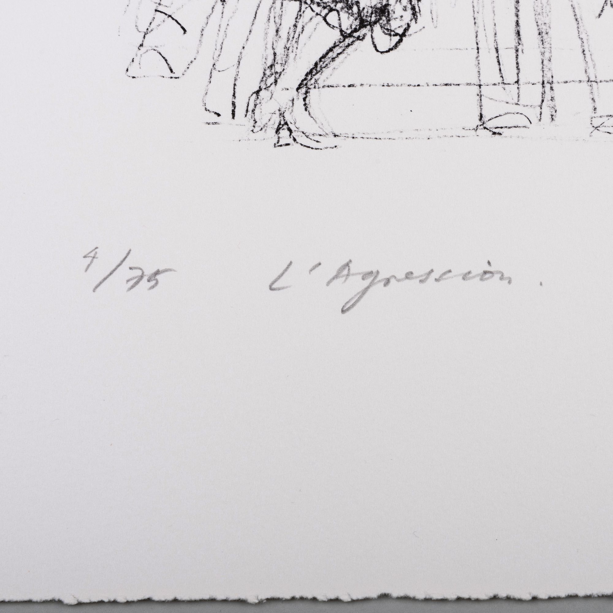 Artwork by Raymond Mason, Raymond Mason (1922-2010): L'Agression, Two Impressions; and On Eventre, Made of lithographs in black on wove paper