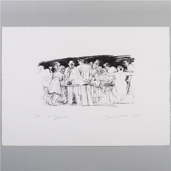 Raymond Mason (1922-2010): L'Agression, Two Impressions; and On Eventre by Raymond Mason, 1976