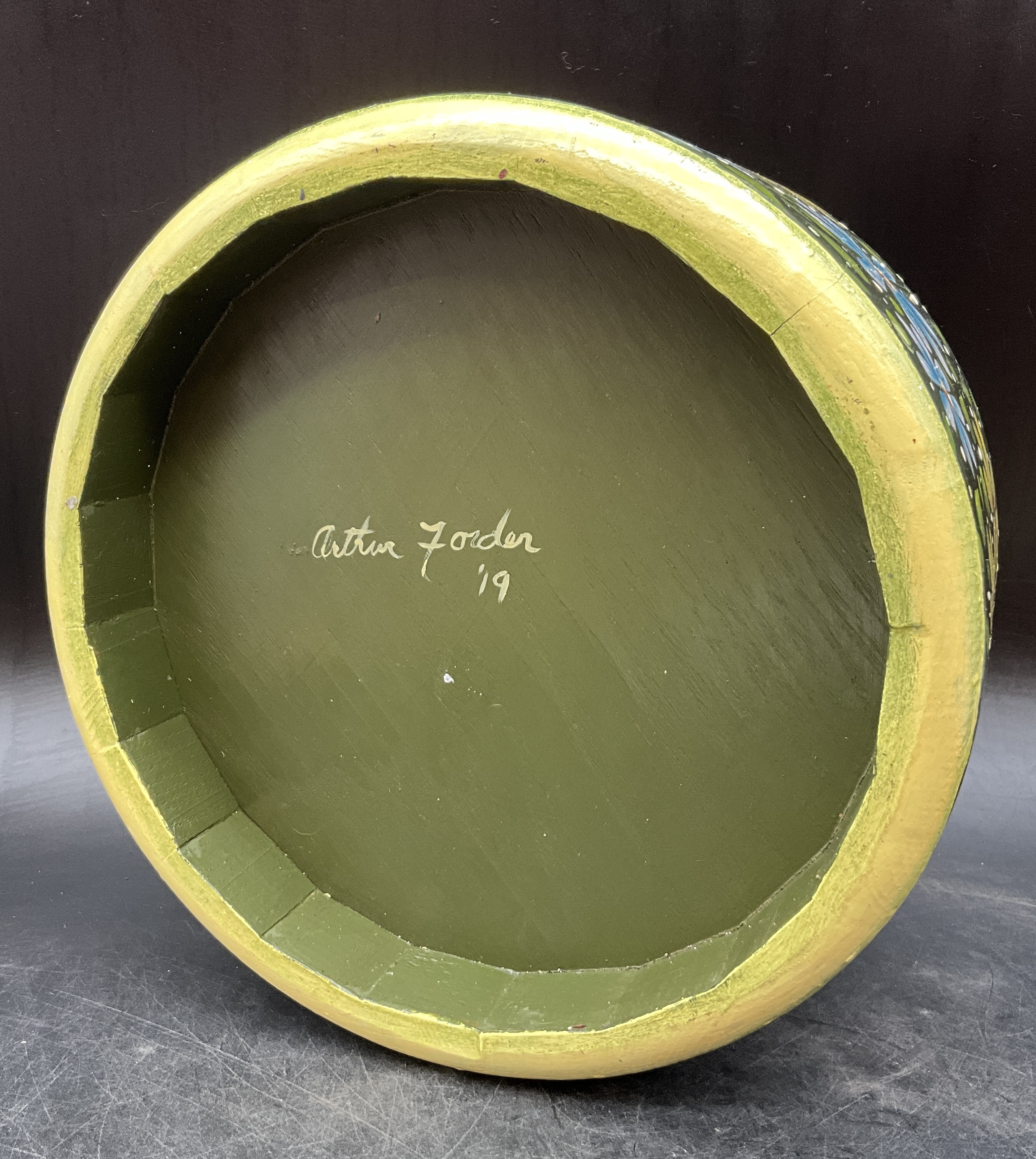 Arthur Forder | ARTHUR FORDER SIGNED HAND PAINTED WOODEN BOWL | MutualArt