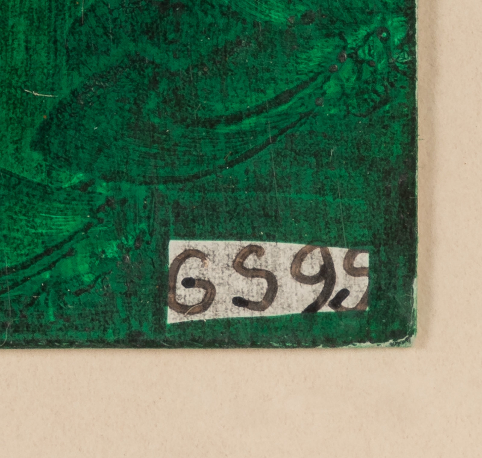 Artwork by Gérard Sendrey, Untitled (Heads) (two works), Made of mixed media on cardboard