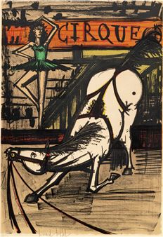 ベルナール・ビュッフェ、「LE CIRQUE-L'ecuyere」 Bernard Buffet | L'Ecuyere (from Le Cirque) | MutualArt