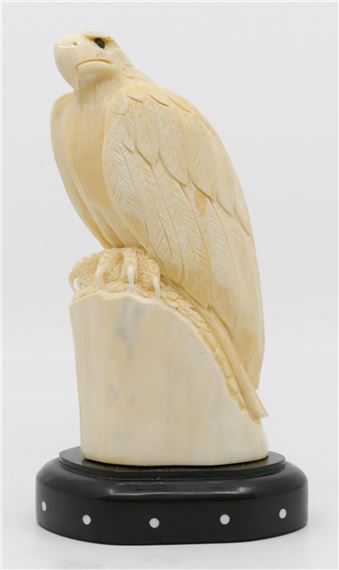 Sam Dimmick Alaskan Inuit Carved Eagle on Stand 8'' by Sam Dimmick