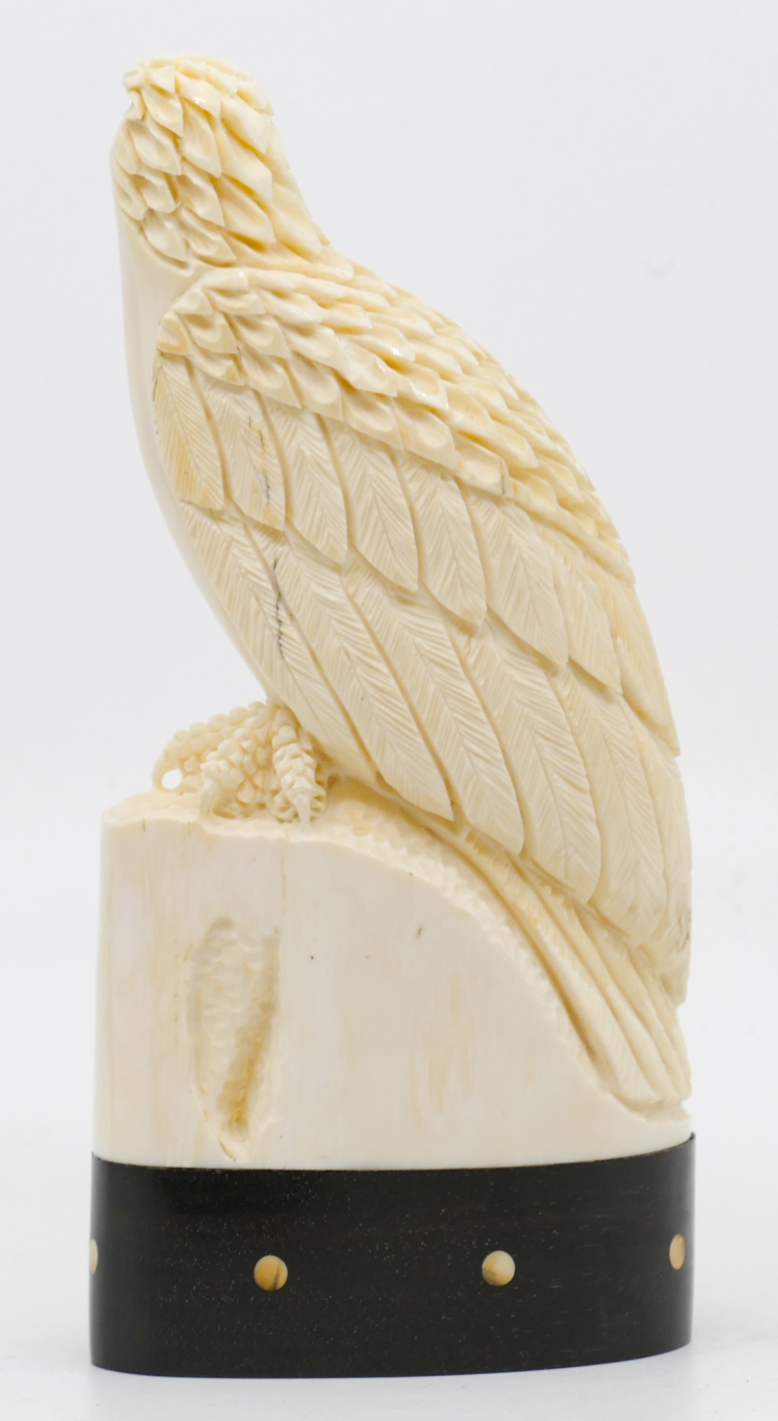 Artwork by Sam Dimmick, Sam Dimmick Alaskan Inuit Carved Eagle on Stand 6''