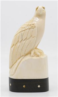 Sam Dimmick Alaskan Inuit Carved Eagle on Stand 6'' - Sam Dimmick