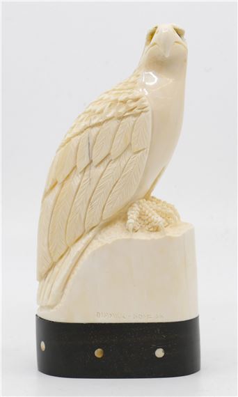 Sam Dimmick Alaskan Inuit Carved Eagle on Stand 6'' by Sam Dimmick
