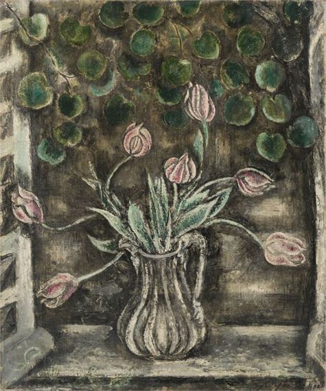 Tulips in a vase by Sei Koyanagui