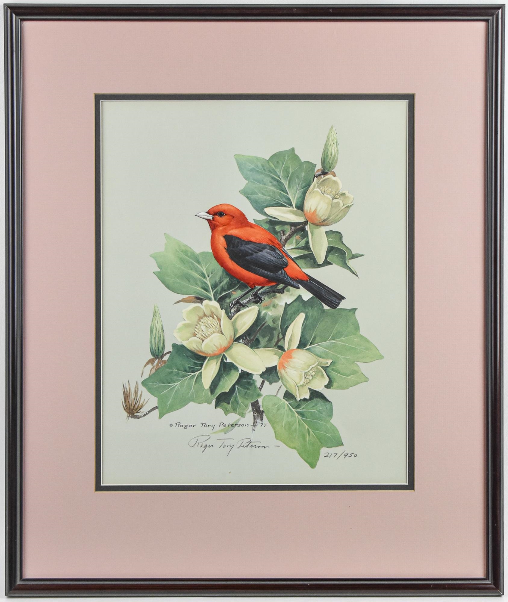 "SCARLET TANAGER" by Roger Tory Peterson, 1977