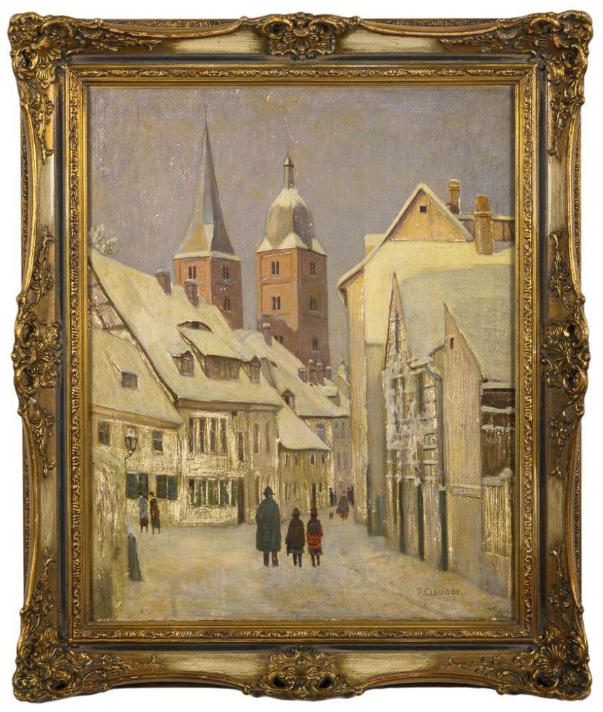 Artwork by Paul Clauder, Berggasse in Altenburg Thür., Made of Oil/painted cardboard