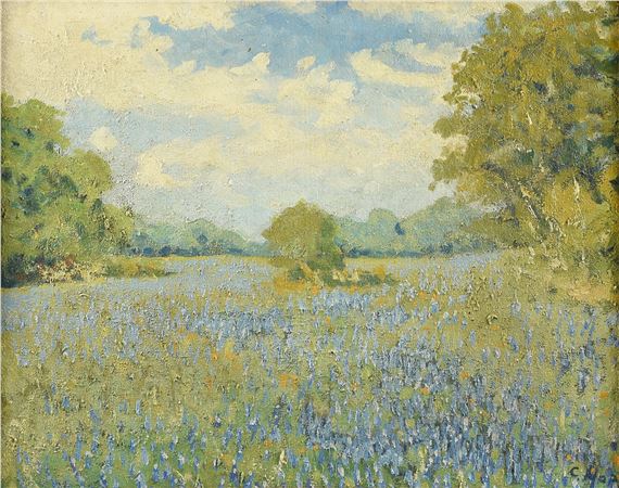 Landscape with Bluebonnets by Carl Thomas Hoppe, MID 20TH CENTURY
