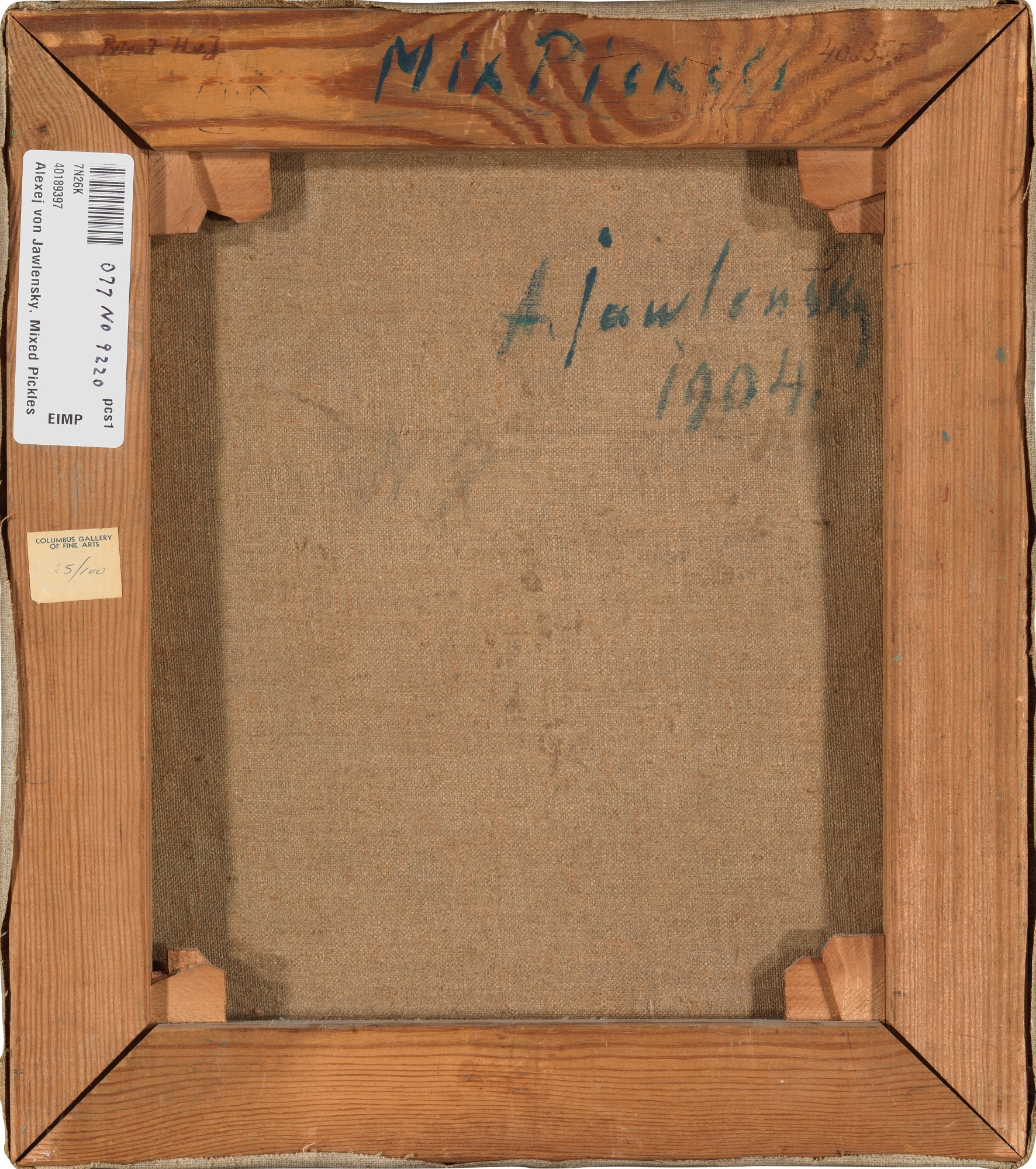 Artwork by Alexej von Jawlensky, Mixed Pickles, Made of oil on canvas