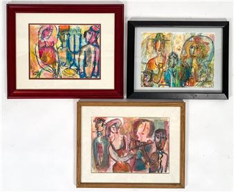 Three vivid oil on paper - Estelle Reingold