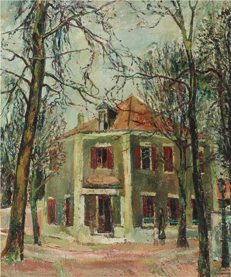 Rue animée à Roussillon de Provence by Louis Vuillermoz