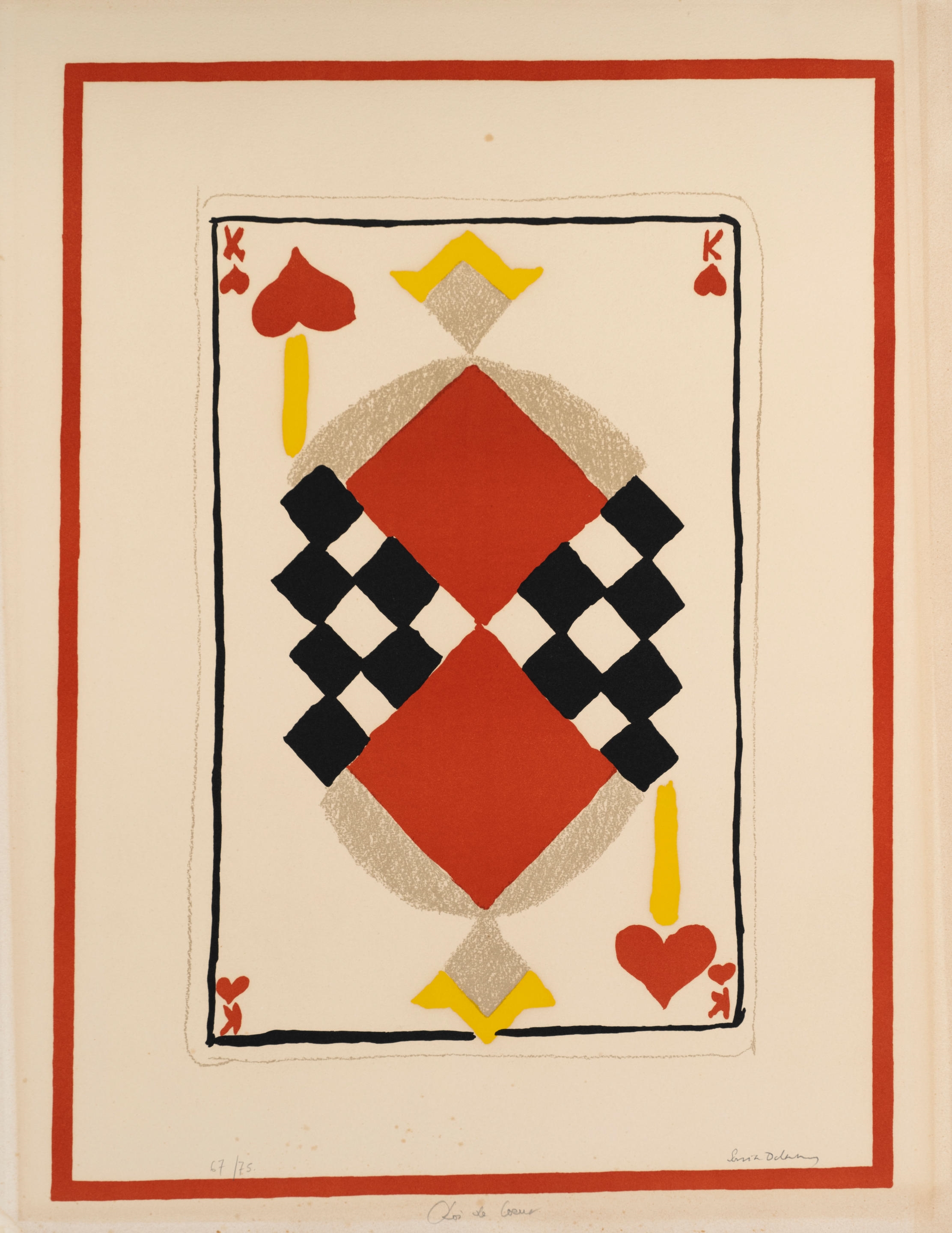 Artwork by Sonia Delaunay, ROI DE CŒUR, CIRCA 1970, Made of Color lithograph on vellum