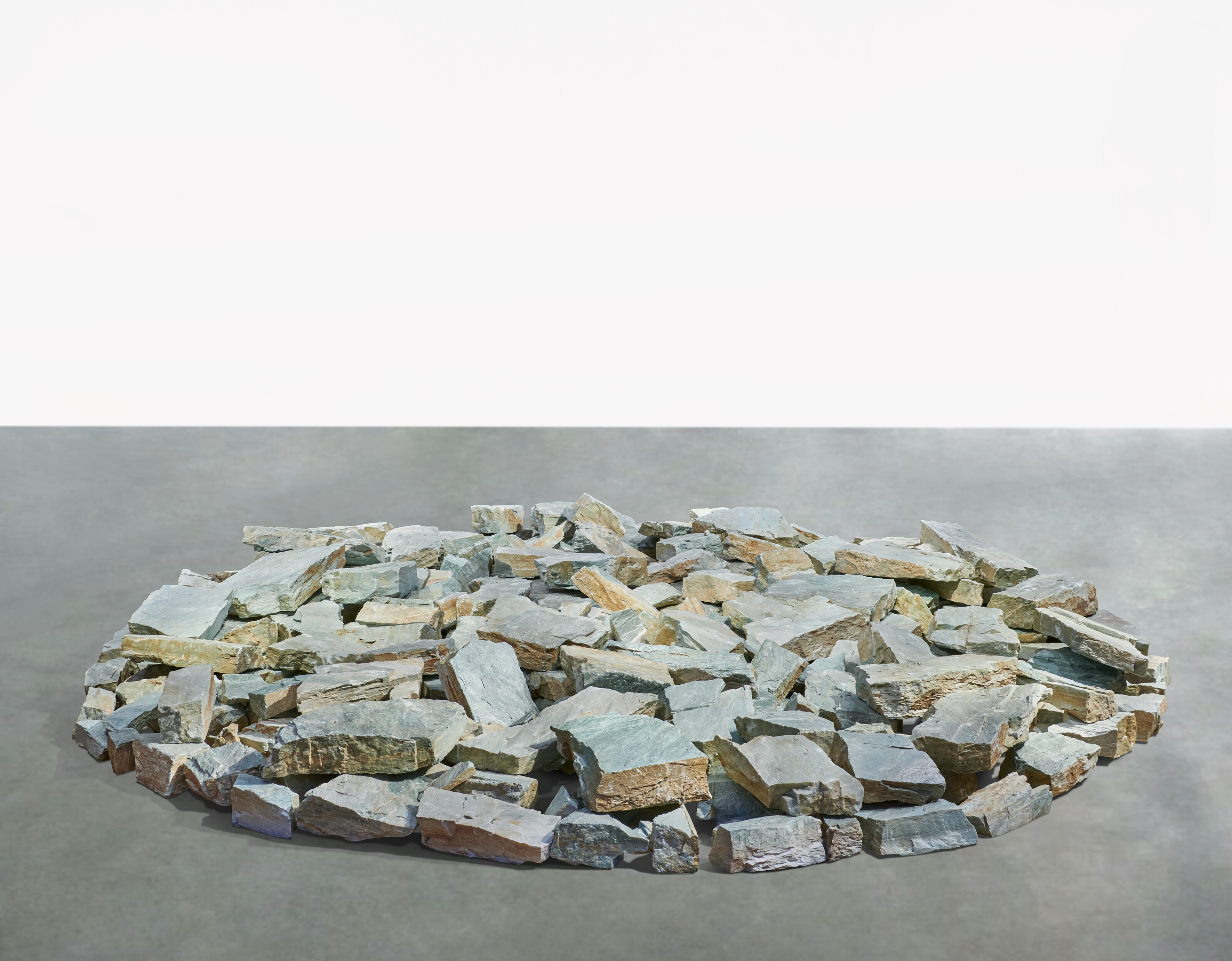 Artwork by Richard Long, Green Quartz Circle, Made of green quartz stones