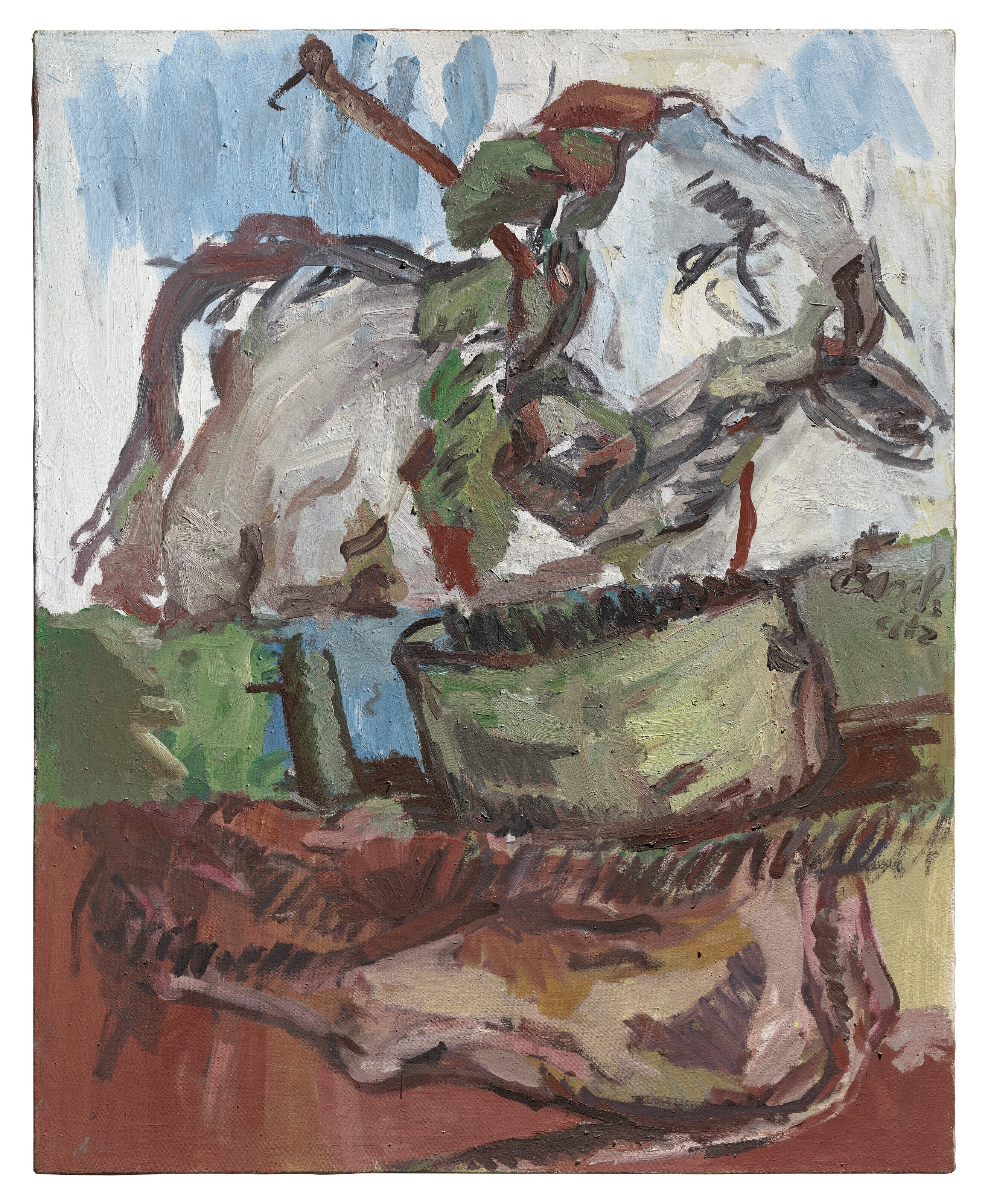 Drei Streifen – Die Kuh (Three stripes – The cow) by Georg Baselitz, 1968