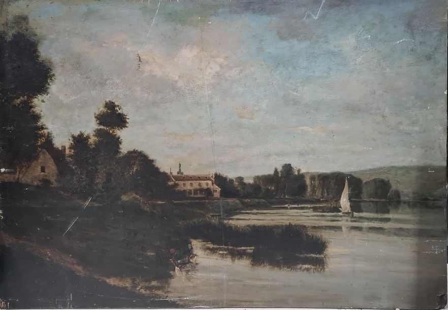 Artwork by Fernand Laval, Chateau Lavalard in Tournedos, Eure,, Made of oil on panel