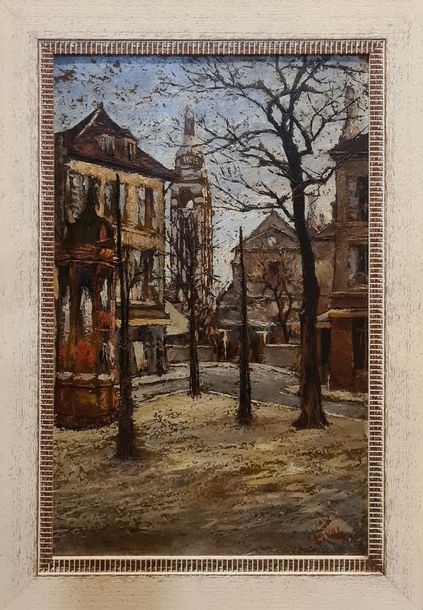 Artwork by Fernand Laval, The Place of the Mound, 1923, Made of oil on cardboard