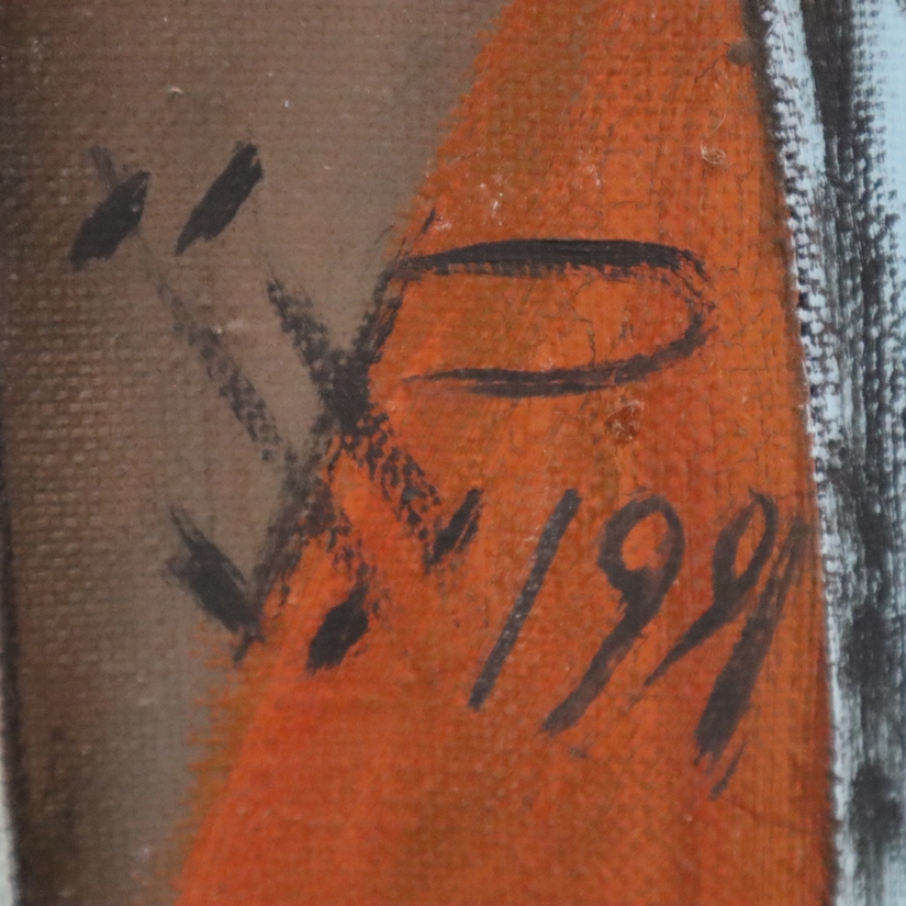 Artwork by Nikolai Reznichenko, Paar unter einem Hut, Made of Öl auf Leinwand