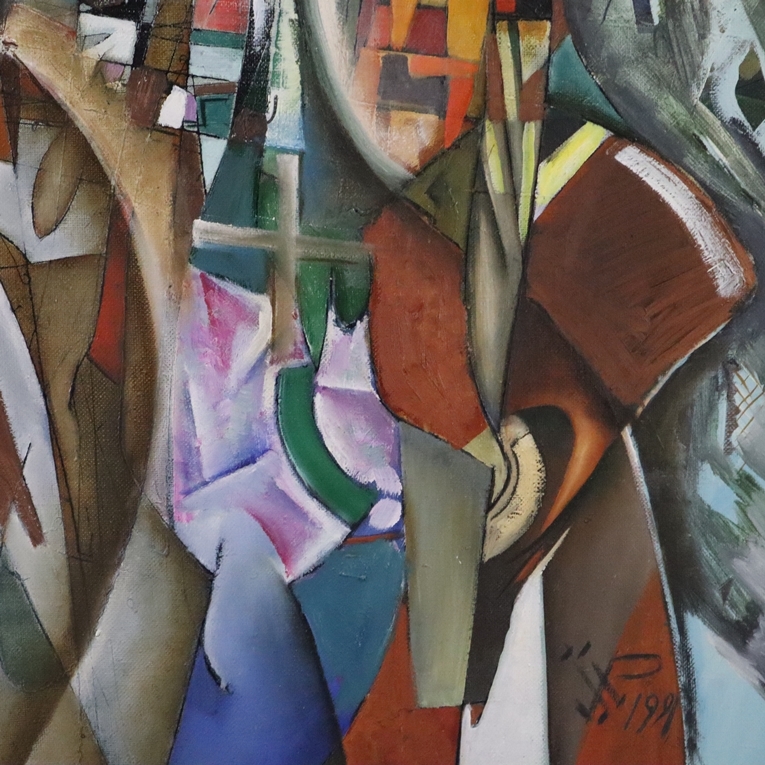 Artwork by Nikolai Reznichenko, Paar unter einem Hut, Made of Öl auf Leinwand