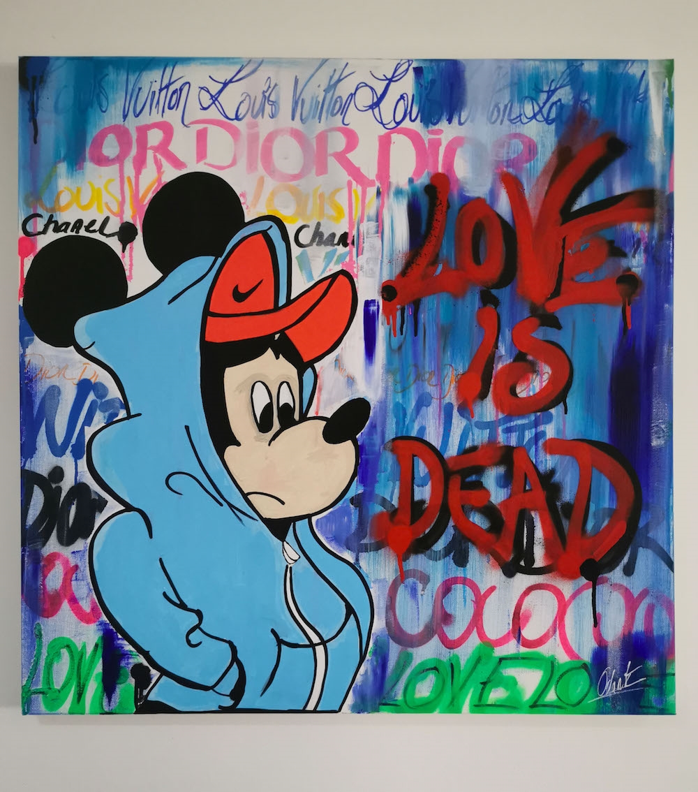 Artwork by Odart, Love is Dead, Made of mixed media on canvas