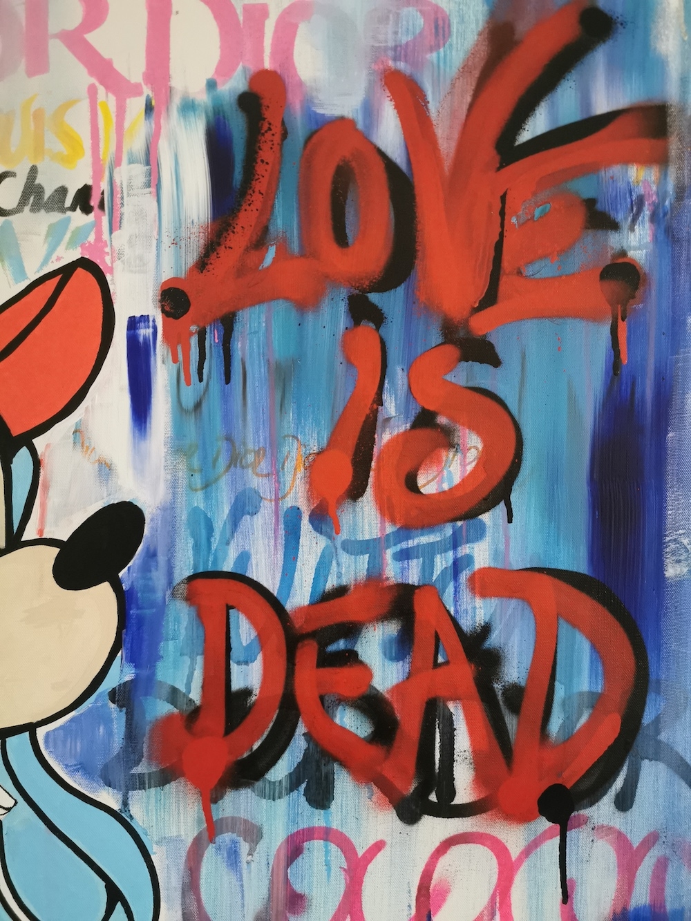 Artwork by Odart, Love is Dead, Made of mixed media on canvas