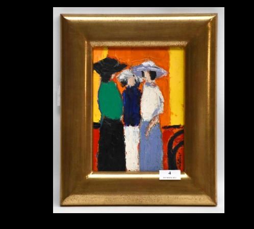 Maurice Potier | Trois dames au chapeau (1998) | MutualArt