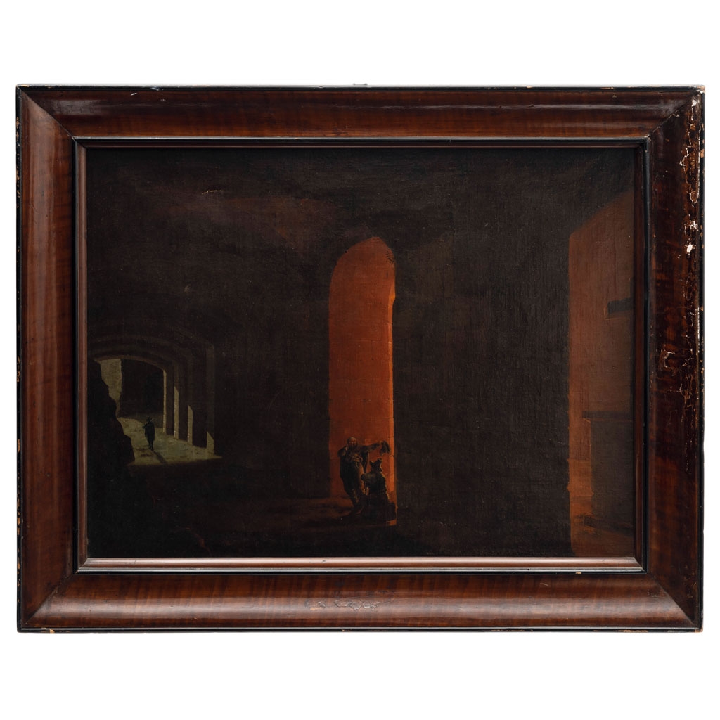 Artwork by Horace Vernet, VISTA NOCTURNA DE CALLE, Made of Oil on canvas