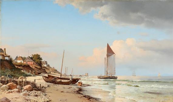 Carl Neumann | A fishing village on the north coast of Zealand (1868 ...