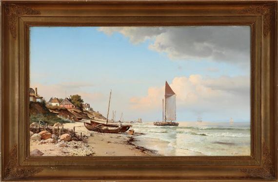 Carl Neumann | A fishing village on the north coast of Zealand (1868 ...