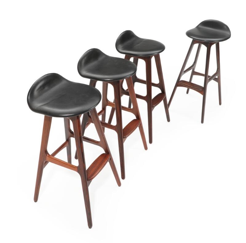 Erik Buch Four rosewood bar stools MutualArt