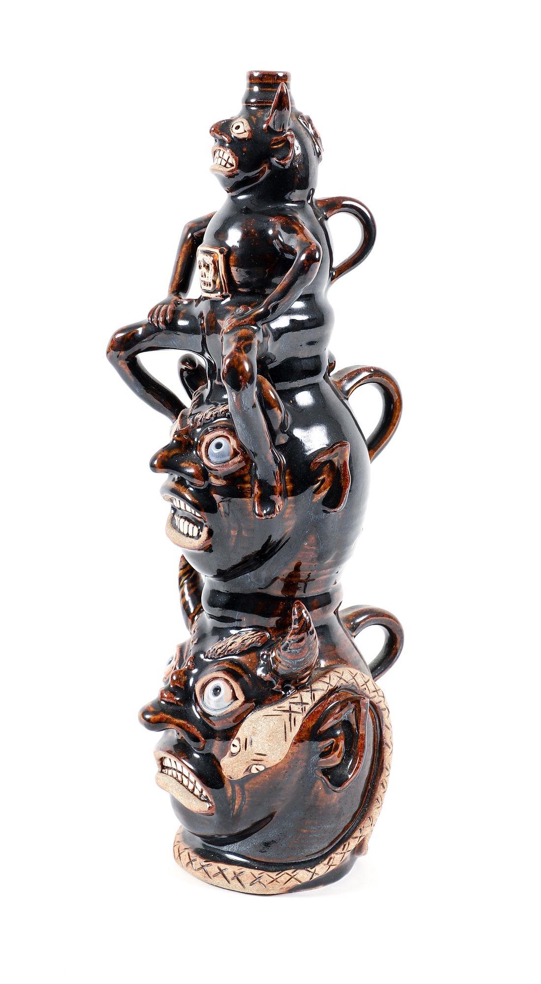 Karen Labarga Three Devil Totem Face Jug MutualArt