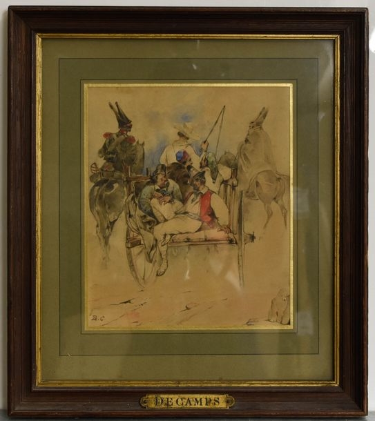 Artwork by Guillaume-Désiré-Joseph Decamps, Attributed to Guillaume DESCAMPS (1779-1858)
Italian... - Lot 270 - De Baecque et Associés, Made of pen and watercolor