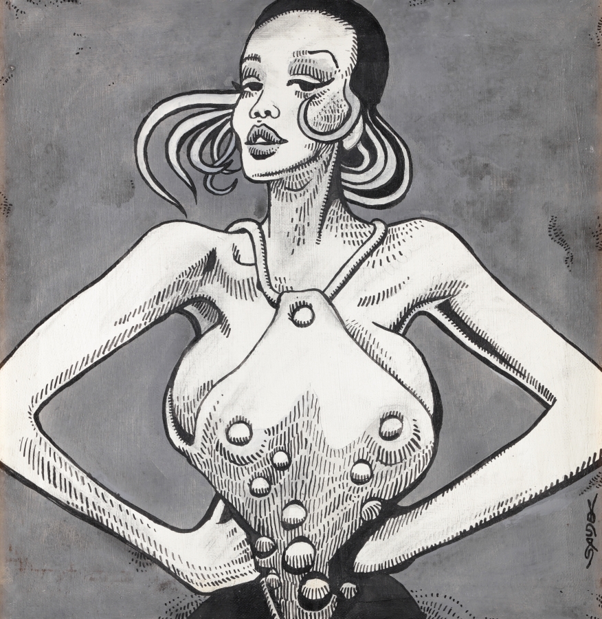 Artwork by Kaja Saudek, Madona, Made of ink on canvas