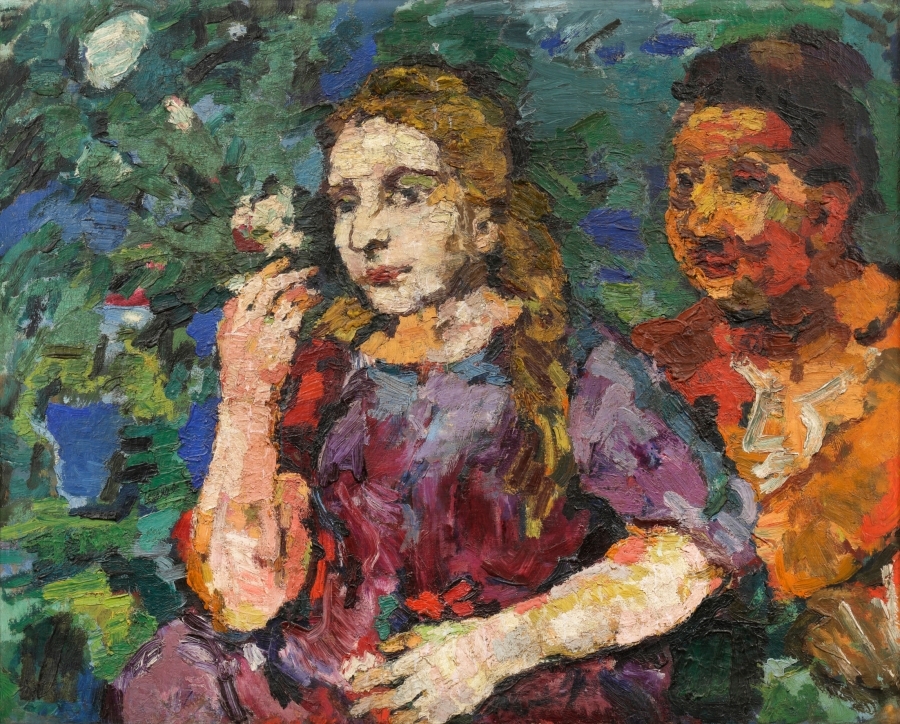 Artwork by Oskar Kokoschka, Frau mit dem Sklaven / Woman and the Slave, Made of oil on canvas