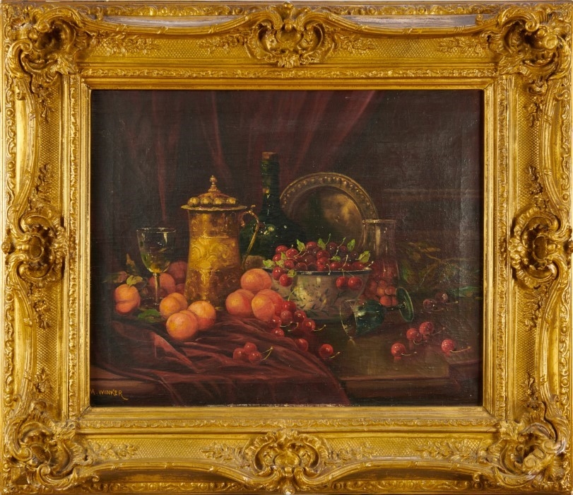 Artwork by Mathilde Winker, Still life of fruit, Made of oil on canvas