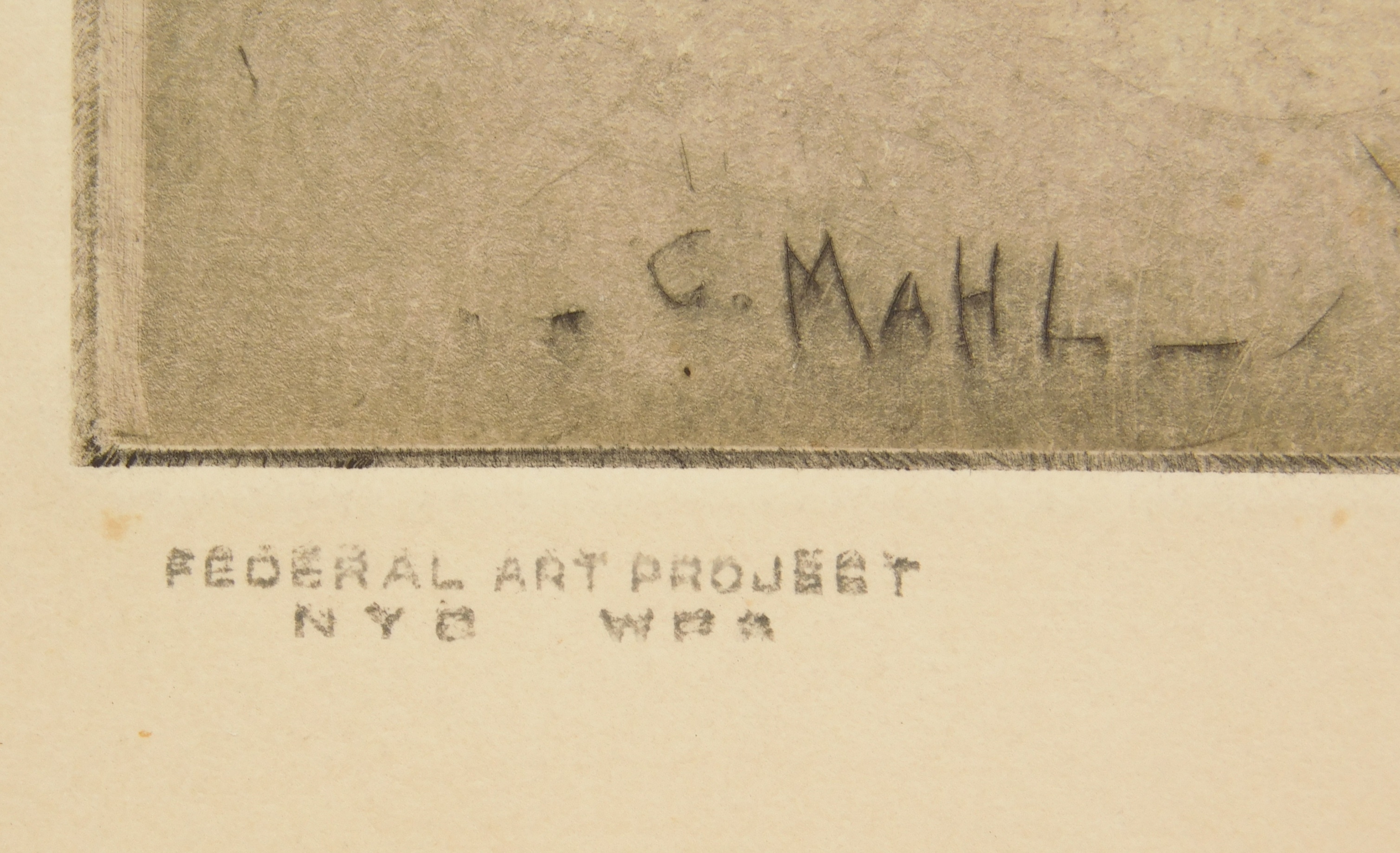 Artwork by Clare Mahl Moore, An American Family, Made of drypoint