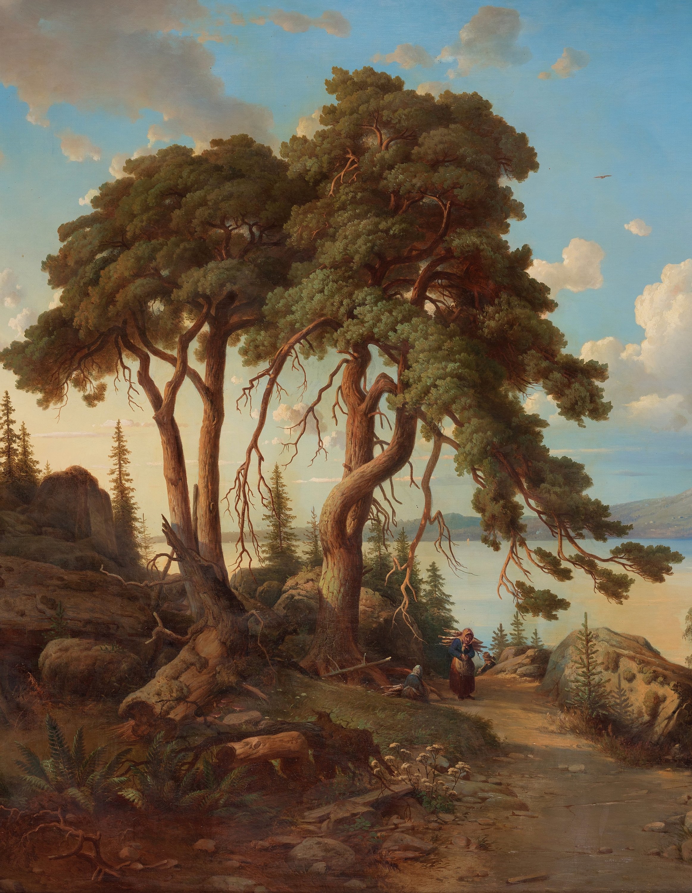 Artwork by Joseph Magnus Stäck, Landscape with a woman, Made of oil on canvas