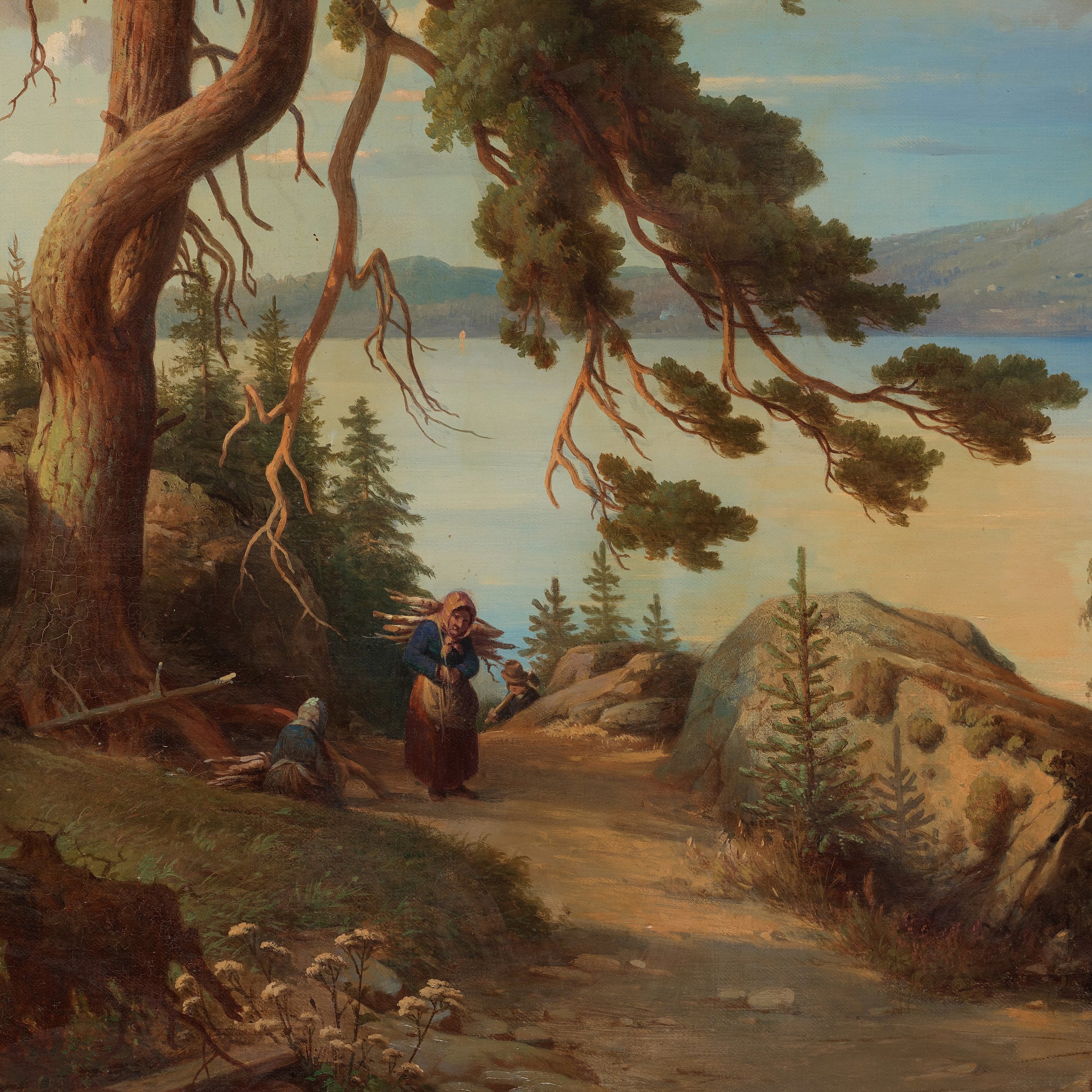 Artwork by Joseph Magnus Stäck, Landscape with a woman, Made of oil on canvas