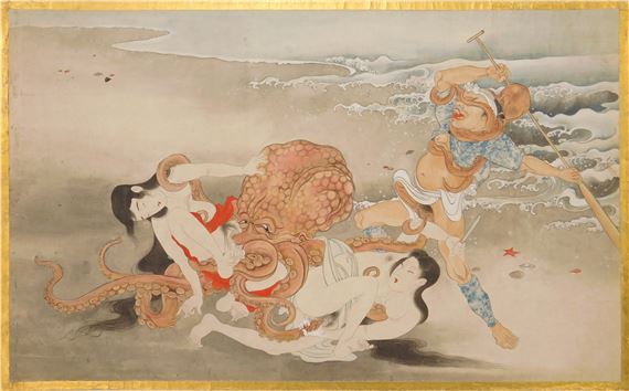 Japanese School, 19th Century | Figures and Octopus (Shunga) | MutualArt