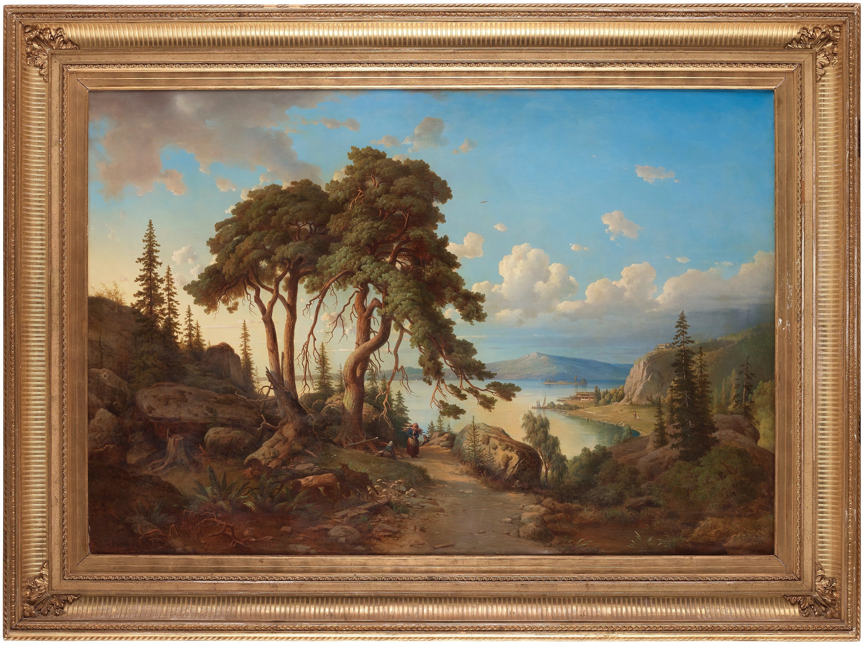 Artwork by Joseph Magnus Stäck, Landscape with a woman, Made of oil on canvas