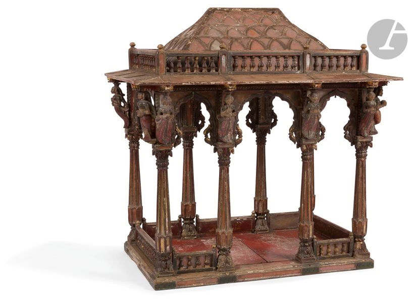 Replica of a wooden haveli chhatri with polychrome decoration